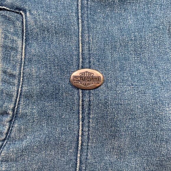 Vintage Harley Davidson Denim Vest Medium Wash Utah Chapter Motorcycle Patches - Picture 13 of 16